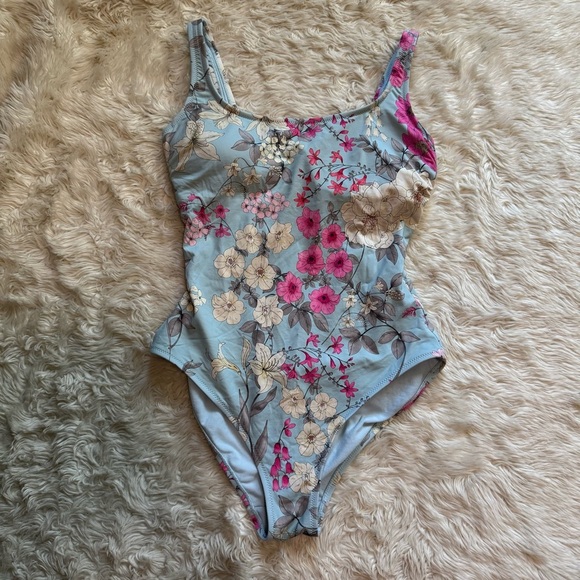 JOHNNY WAS Belladonna Floral One Piece Swimsuit - Size Small - Picture 4 of 7